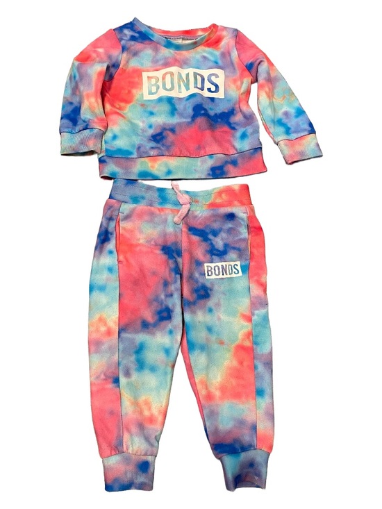 Bonds Other - 💥 Bonds Set | Tie-Dye Sweatshirt & Joggers - Pink Blue | Size 1 | 12-18 months